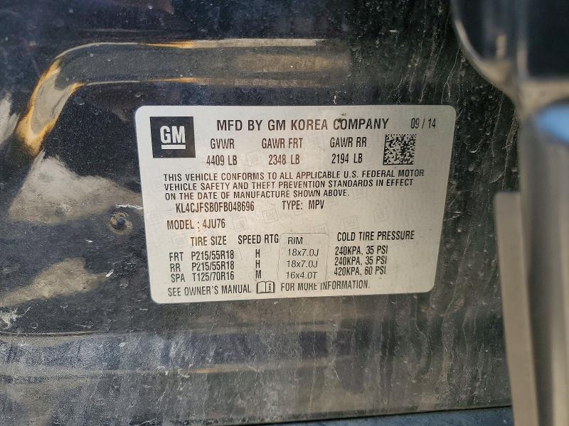 Продаж на аукціоні авто 2015 Buick Encore, vin: KL4CJFSB0FB048696, номер лоту: 47412846