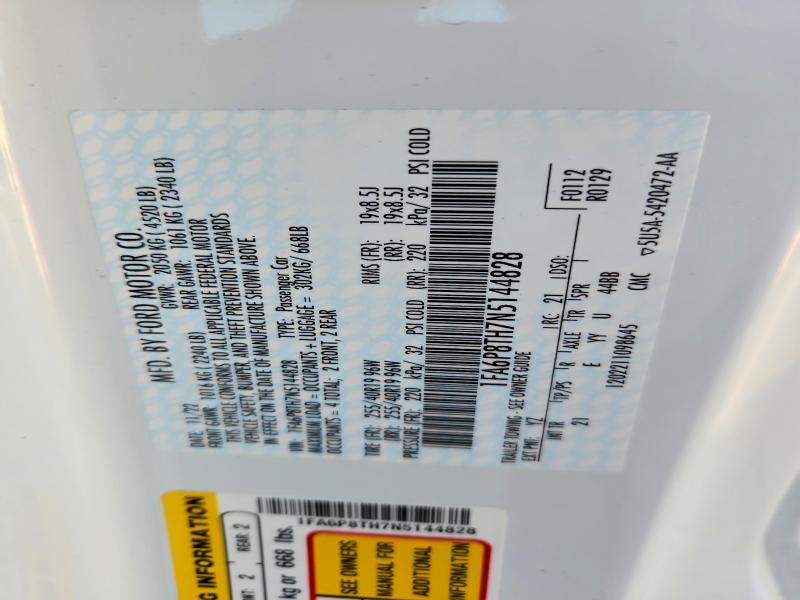 Продажа на аукционе авто 2022 Ford Mustang, vin: 1FA6P8TH7N5144828, номер лота: 47142886