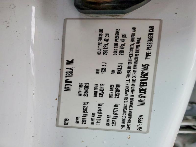 Aukcja sprzedaży 2020 Tesla Model 3, vin: 5YJ3E1EB1LF621445, numer aukcji: 46282156
