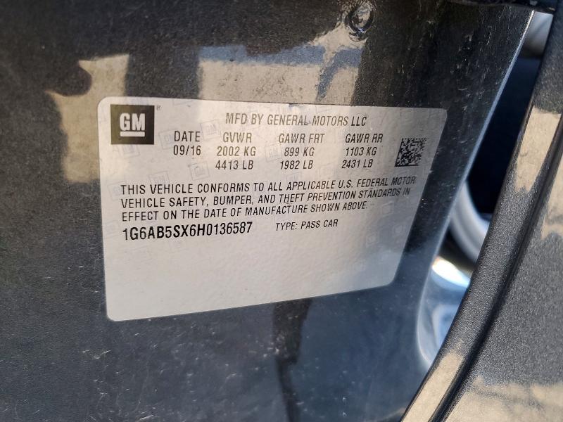 2017 Cadillac Ats მანქანა იყიდება აუქციონზე, vin: 1G6AB5SX6H0136587, აუქციონის ნომერი: 79716395