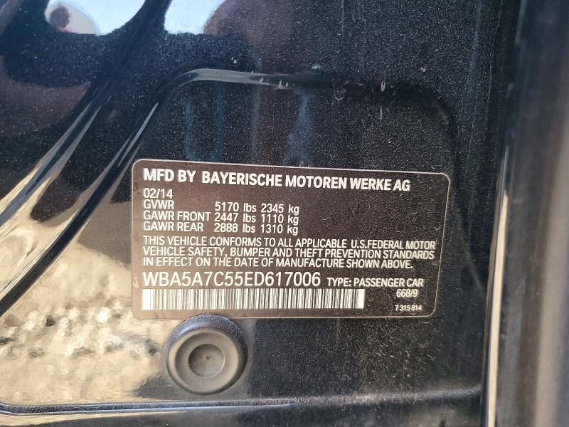 47876316 :رقم المزاد ، WBA5A7C55ED617006 vin ، 2014 Bmw 528 مزاد بيع