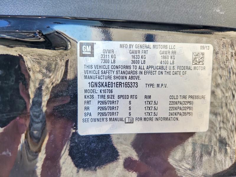 Aukcja sprzedaży 2014 Chevrolet Tahoe, vin: 1GNSKAE01ER165373, numer aukcji: 45503326
