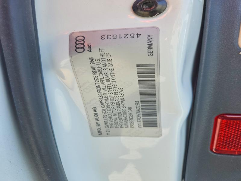 2022 Audi A5 მანქანა იყიდება აუქციონზე, vin: WAUFACF50NA012983, აუქციონის ნომერი: 46915906