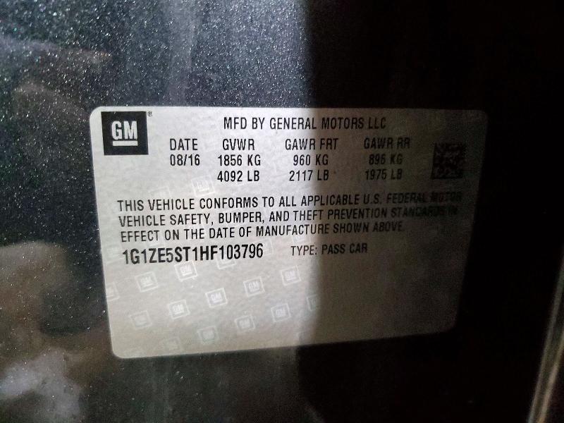 2017 Chevrolet Malibu მანქანა იყიდება აუქციონზე, vin: 1G1ZE5ST1HF103796, აუქციონის ნომერი: 41649966