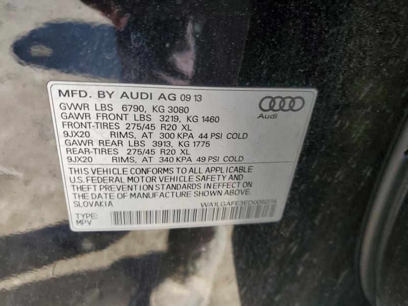 47787206 :رقم المزاد ، WA1LGAFE3ED005074 vin ، 2014 Audi Q7 مزاد بيع