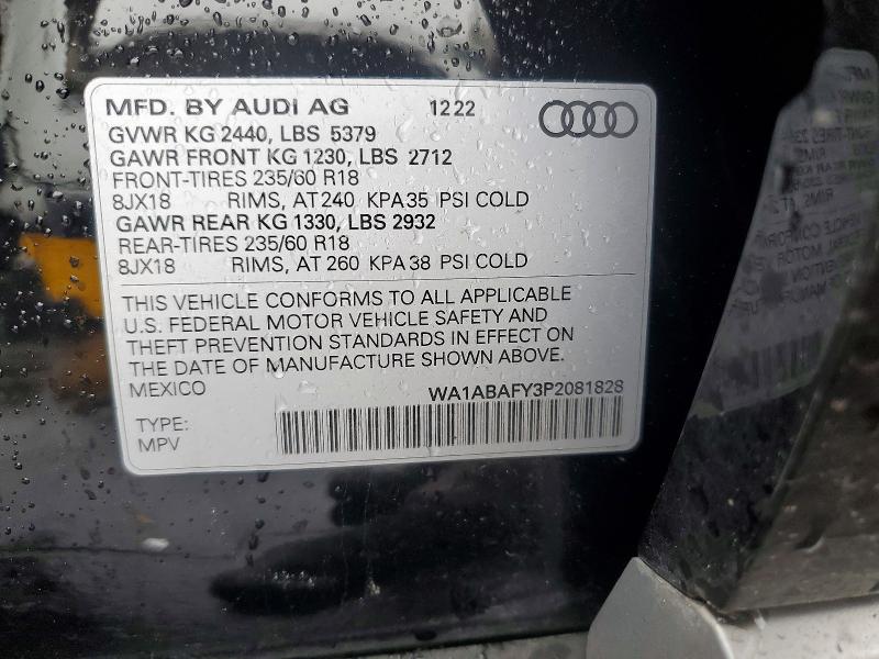 46742936 :رقم المزاد ، WA1ABAFY3P2081828 vin ، 2023 Audi Q5 مزاد بيع
