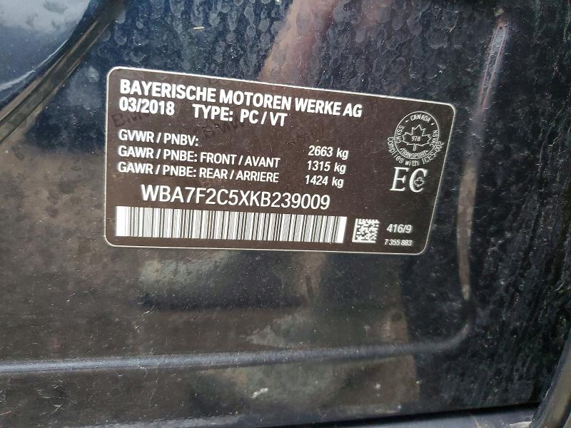 2019 Bmw 750 მანქანა იყიდება აუქციონზე, vin: WBA7F2C5XKB239009, აუქციონის ნომერი: 47008936