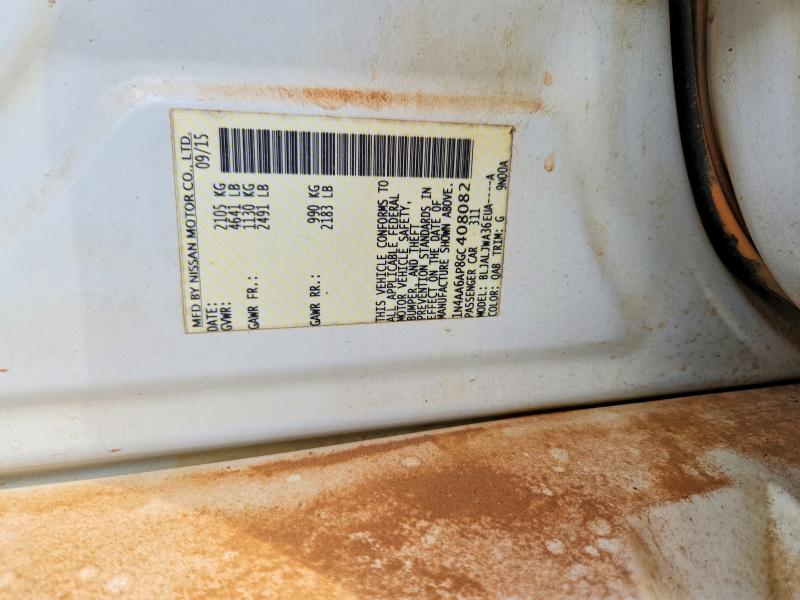 79780665 :رقم المزاد ، 1N4AA6AP8GC408082 vin ، 2016 Nissan Maxima مزاد بيع