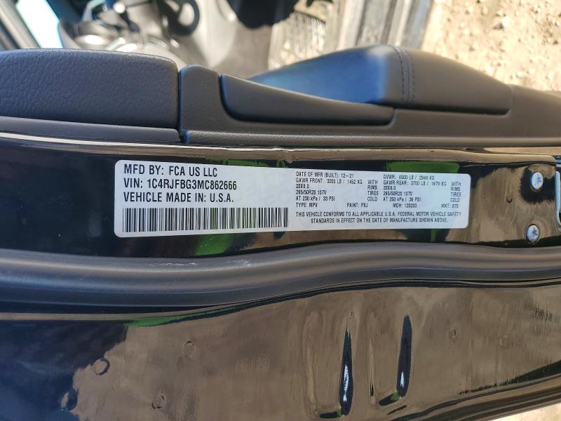 Продаж на аукціоні авто 2021 Jeep Grand Cherokee, vin: 1C4RJFBG3MC862666, номер лоту: 45449556