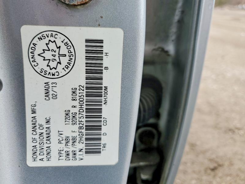 Aukcja sprzedaży 2013 Honda Civic, vin: 2HGFB2F57DH005122, numer aukcji: 48052836