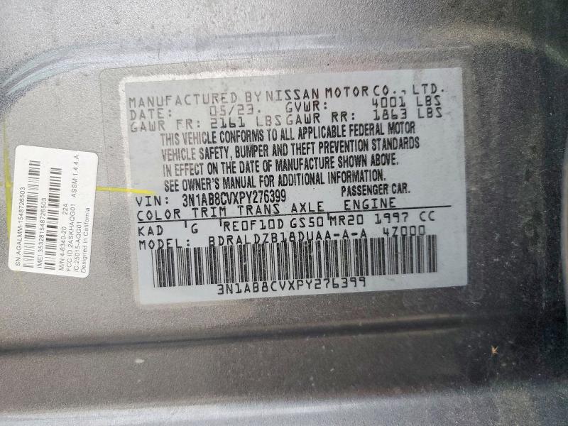 47541146 :رقم المزاد ، 3N1AB8CVXPY276399 vin ، 2023 Nissan Sentra مزاد بيع