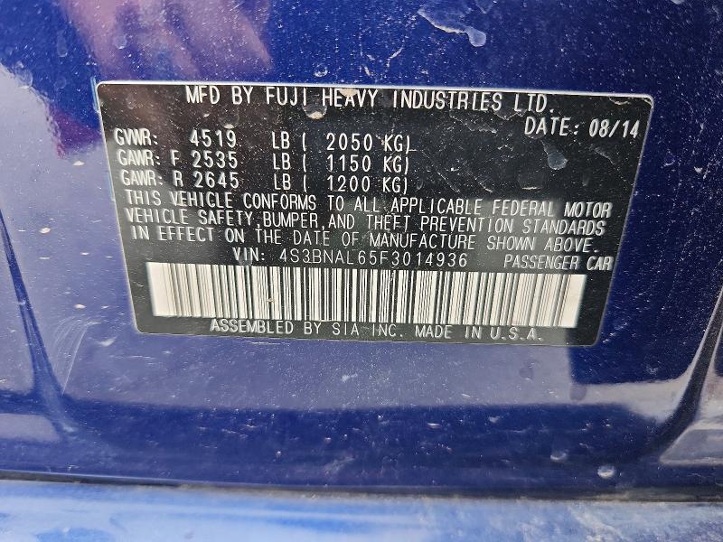 Продажа на аукционе авто 2015 Subaru Legacy, vin: 4S3BNAL65F3014936, номер лота: 47294346