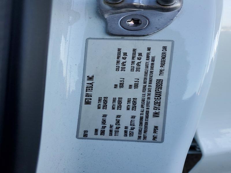 46879036 :رقم المزاد ، 5YJ3E1EAXKF509359 vin ، 2019 Tesla Model 3 مزاد بيع