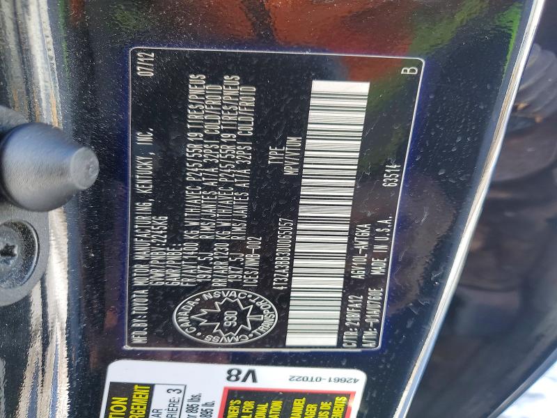 46719786 :رقم المزاد ، 4T3ZA3BB3DU065057 vin ، 2013 Toyota Venza مزاد بيع
