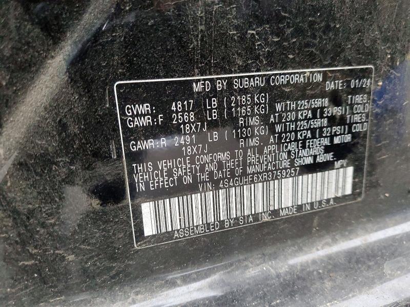 Продажа на аукционе авто 2024 Subaru Crosstrek, vin: 4S4GUHF6XR3759257, номер лота: 47471336