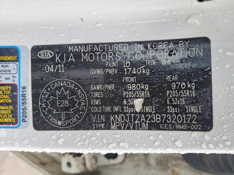 2011 Kia Soul მანქანა იყიდება აუქციონზე, vin: KNDJT2A23B7320172, აუქციონის ნომერი: 41776356