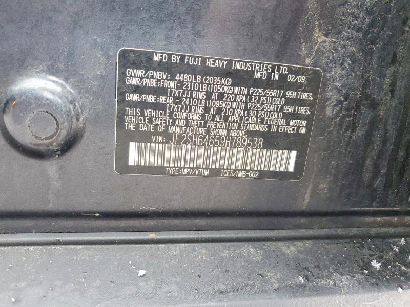 Aukcja sprzedaży 2009 Subaru Forester, vin: JF2SH64659H789538, numer aukcji: 41872886