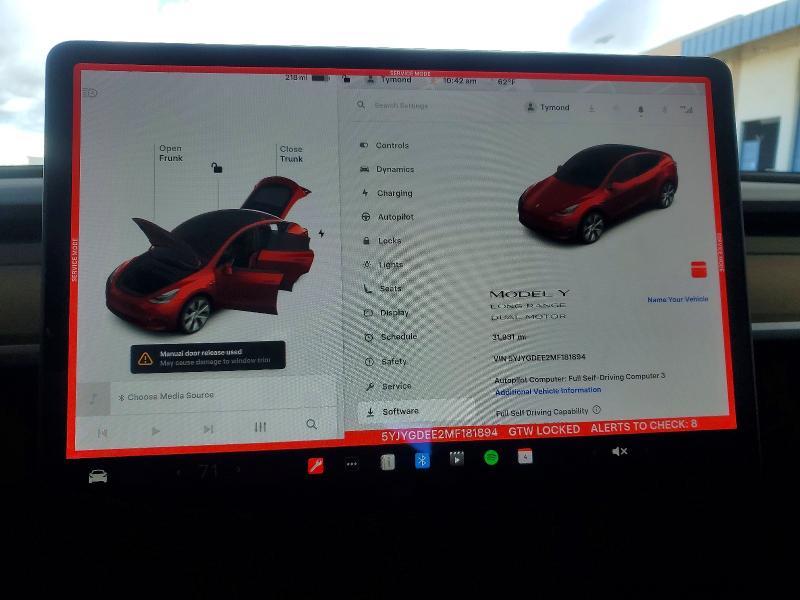 Продажа на аукционе авто 2021 Tesla Model Y, vin: 5YJYGDEE2MF181894, номер лота: 79953915