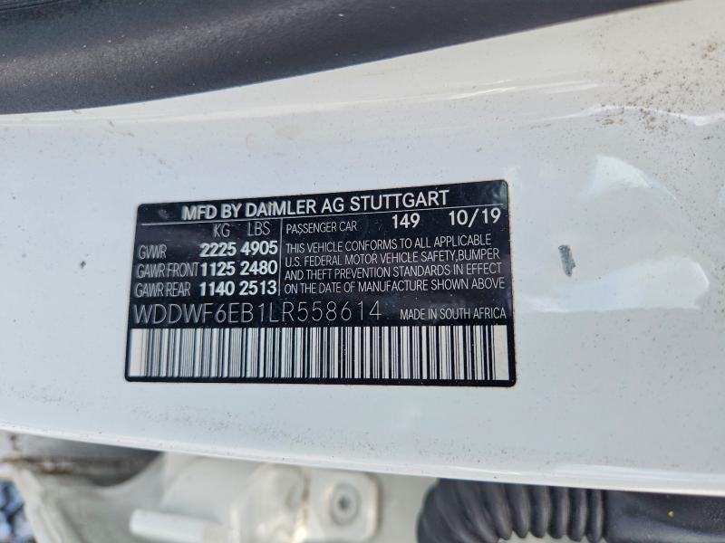 Продаж на аукціоні авто 2020 Mercedes-benz C, vin: WDDWF6EB1LR558614, номер лоту: 48250706