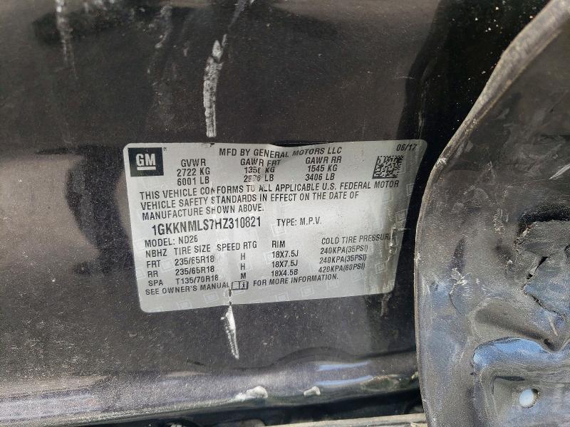 Продаж на аукціоні авто 2017 Gmc Acadia, vin: 1GKKNMLS7HZ310821, номер лоту: 45573496