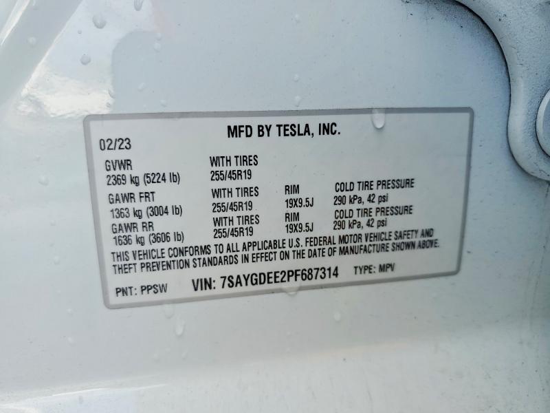 Aukcja sprzedaży 2023 Tesla Model Y, vin: 7SAYGDEE2PF687314, numer aukcji: 46771516
