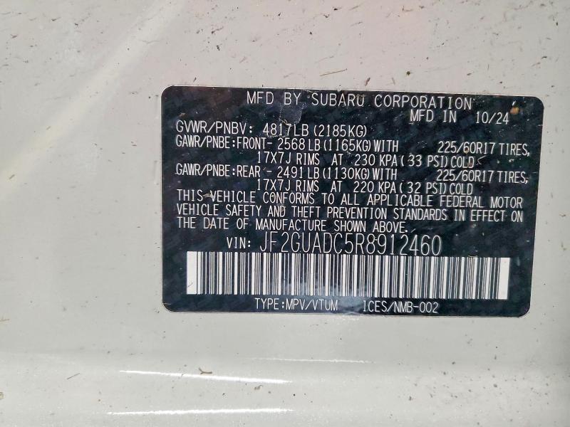 Продажа на аукционе авто 2024 Subaru Crosstrek, vin: JF2GUADC5R8912460, номер лота: 46573646