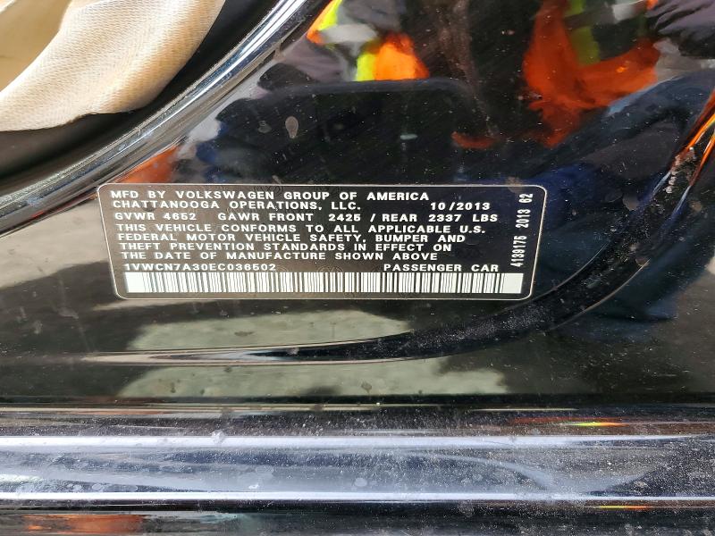 Продажа на аукционе авто 2014 Volkswagen Passat, vin: 1VWCN7A30EC036502, номер лота: 47415426