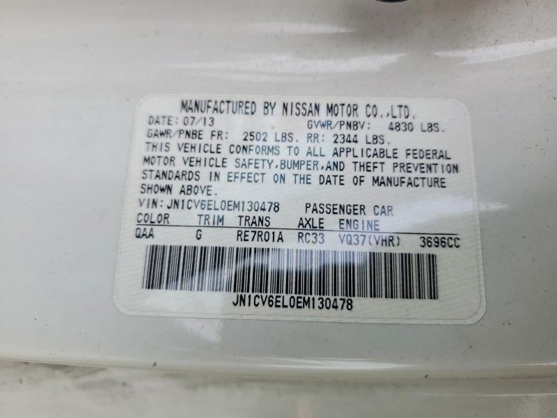 Продаж на аукціоні авто 2014 Infiniti Q60 Coupe, vin: JN1CV6EL0EM130478, номер лоту: 41924816