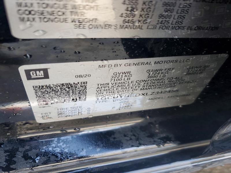 Продаж на аукціоні авто 2020 Chevrolet Silverado, vin: 1GCUYDEDXLZ342455, номер лоту: 79539365