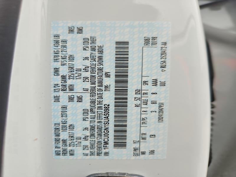 Aukcja sprzedaży 2025 Ford Escape, vin: 1FMCU0GN1SUA50982, numer aukcji: 48065876