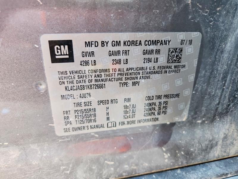 Продаж на аукціоні авто 2019 Buick Encore, vin: KL4CJASB1KB726661, номер лоту: 46692326