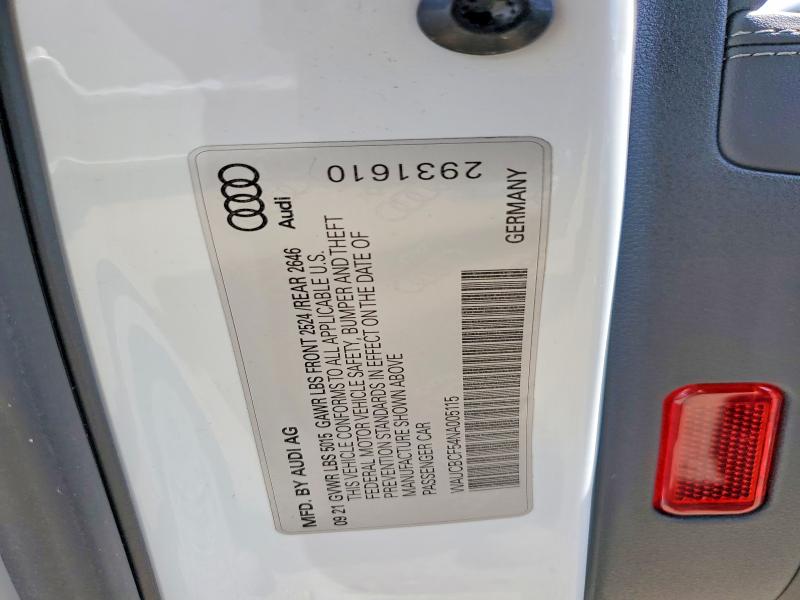 2022 Audi A5 მანქანა იყიდება აუქციონზე, vin: WAUCBCF54NA005115, აუქციონის ნომერი: 47969976