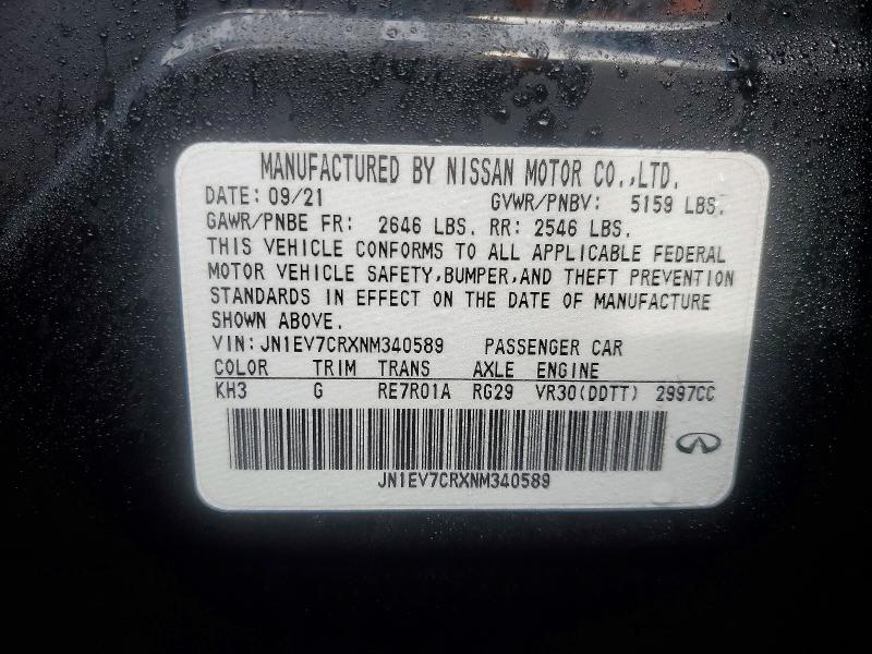 Продажа на аукционе авто 2022 Infiniti Q50, vin: JN1EV7CRXNM340589, номер лота: 45977396