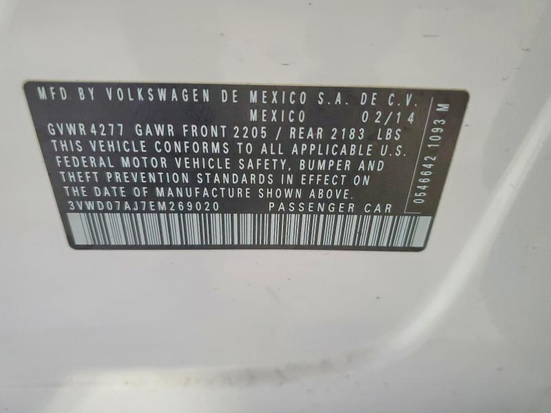Aukcja sprzedaży 2014 Volkswagen Jetta, vin: 3VWD07AJ7EM269020, numer aukcji: 40036996