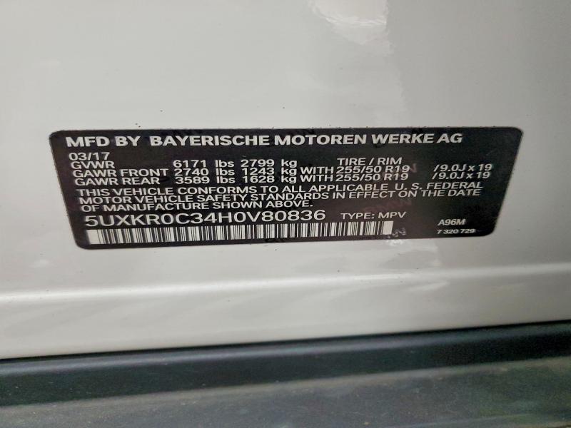 2017 Bmw X5 მანქანა იყიდება აუქციონზე, vin: 5UXKR0C34H0V80836, აუქციონის ნომერი: 46342696