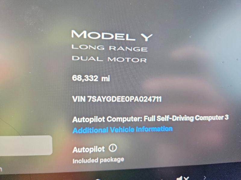 Продажа на аукционе авто 2023 Tesla Model Y, vin: 7SAYGDEE0PA024711, номер лота: 79665325