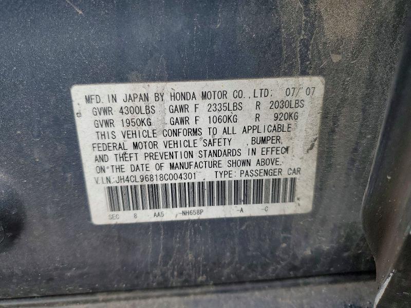 Aukcja sprzedaży 2008 Acura Tsx, vin: JH4CL96818C004301, numer aukcji: 41795006