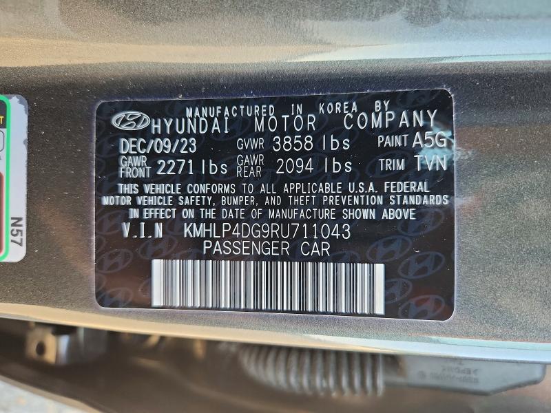 Продажа на аукционе авто 2024 Hyundai Elantra, vin: KMHLP4DG9RU711043, номер лота: 46664226