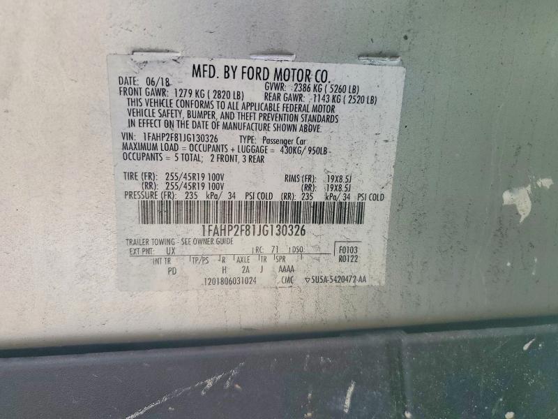 Продажа на аукционе авто 2018 Ford Taurus, vin: 1FAHP2F81JG130326, номер лота: 79694405