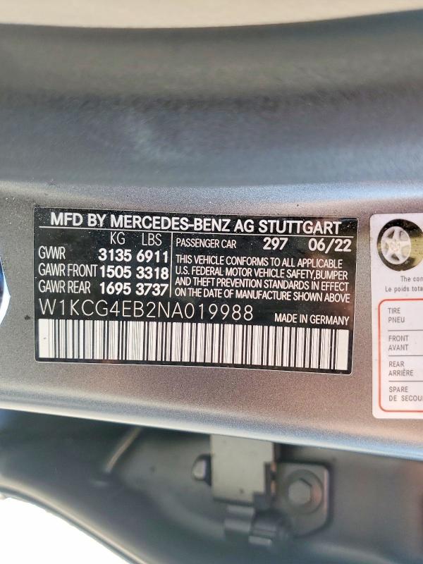 Aukcja sprzedaży 2022 Mercedes-benz Eqs Sedan, vin: W1KCG4EB2NA019988, numer aukcji: 47444676