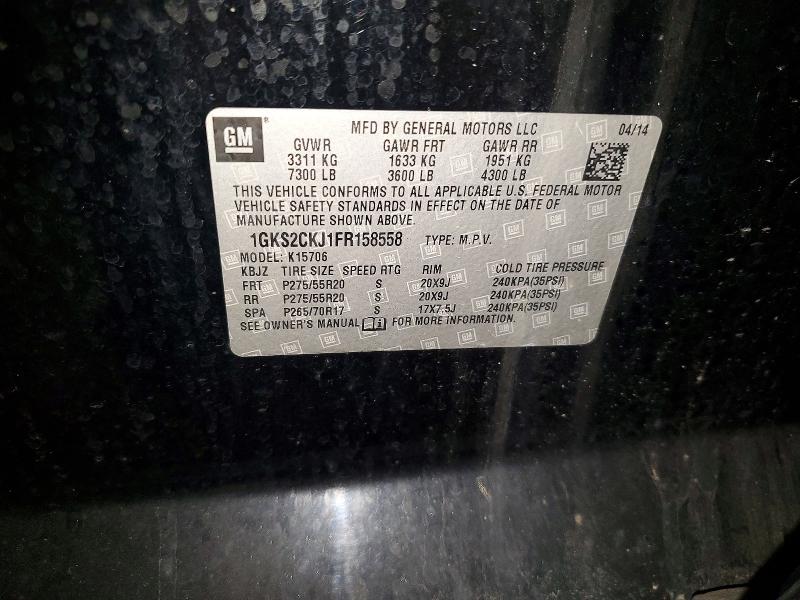 Aukcja sprzedaży 2015 Gmc Yukon, vin: 1GKS2CKJ1FR158558, numer aukcji: 46244156
