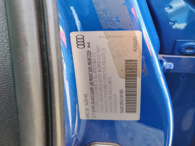 Продажа на аукционе авто 2018 Audi S3, vin: WAUB1GFF4J1041959, номер лота: 46723556