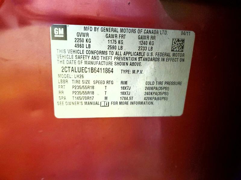 2011 Gmc Terrain მანქანა იყიდება აუქციონზე, vin: 2CTALUEC1B6411864, აუქციონის ნომერი: 78712065