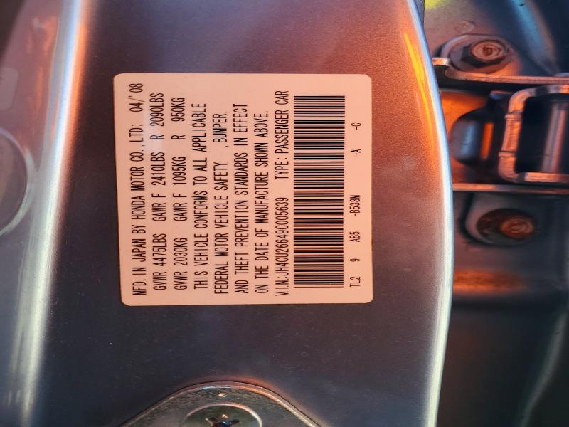Aukcja sprzedaży 2009 Acura Tsx, vin: JH4CU26649C005639, numer aukcji: 45770786