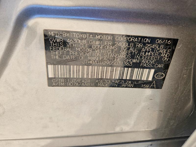 Продажа на аукционе авто 2016 Lexus Is 200t, vin: JTHBA1D29G5031363, номер лота: 47566346