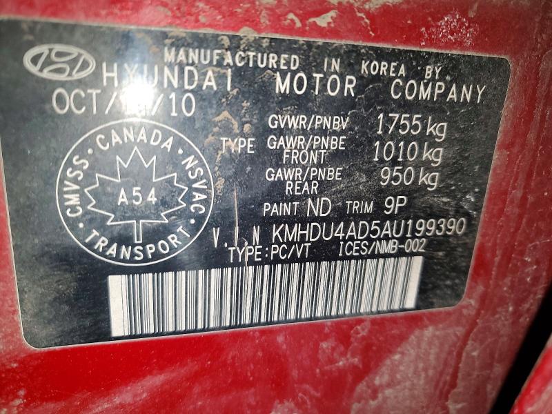 Aukcja sprzedaży 2010 Hyundai Elantra, vin: KMHDU4AD5AU199390, numer aukcji: 79246945