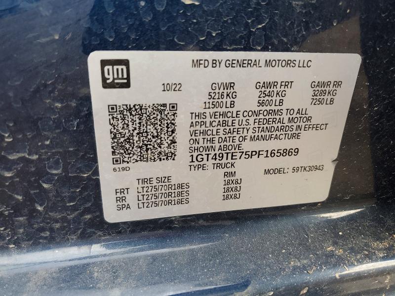 Aukcja sprzedaży 2023 Gmc Sierra, vin: 1GT49TE75PF165869, numer aukcji: 47368966