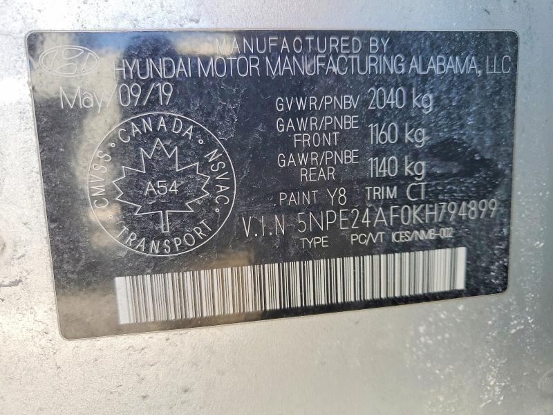 Продажа на аукционе авто 2019 Hyundai Sonata, vin: 5NPE24AF0KH794899, номер лота: 79771565