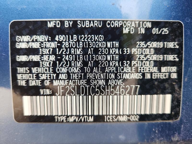 Aukcja sprzedaży 2025 Subaru Forester, vin: JF2SLDTC5SH546277, numer aukcji: 46232886