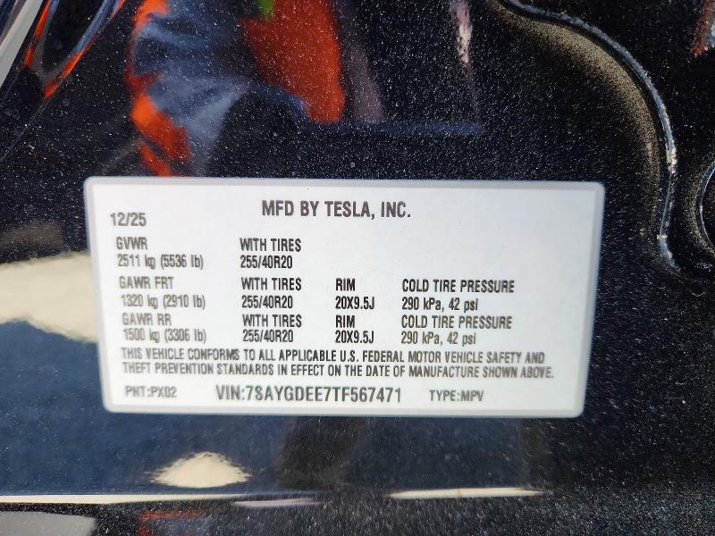 Aukcja sprzedaży 2026 Tesla Model Y, vin: 7SAYGDEE7TF567471, numer aukcji: 41840256